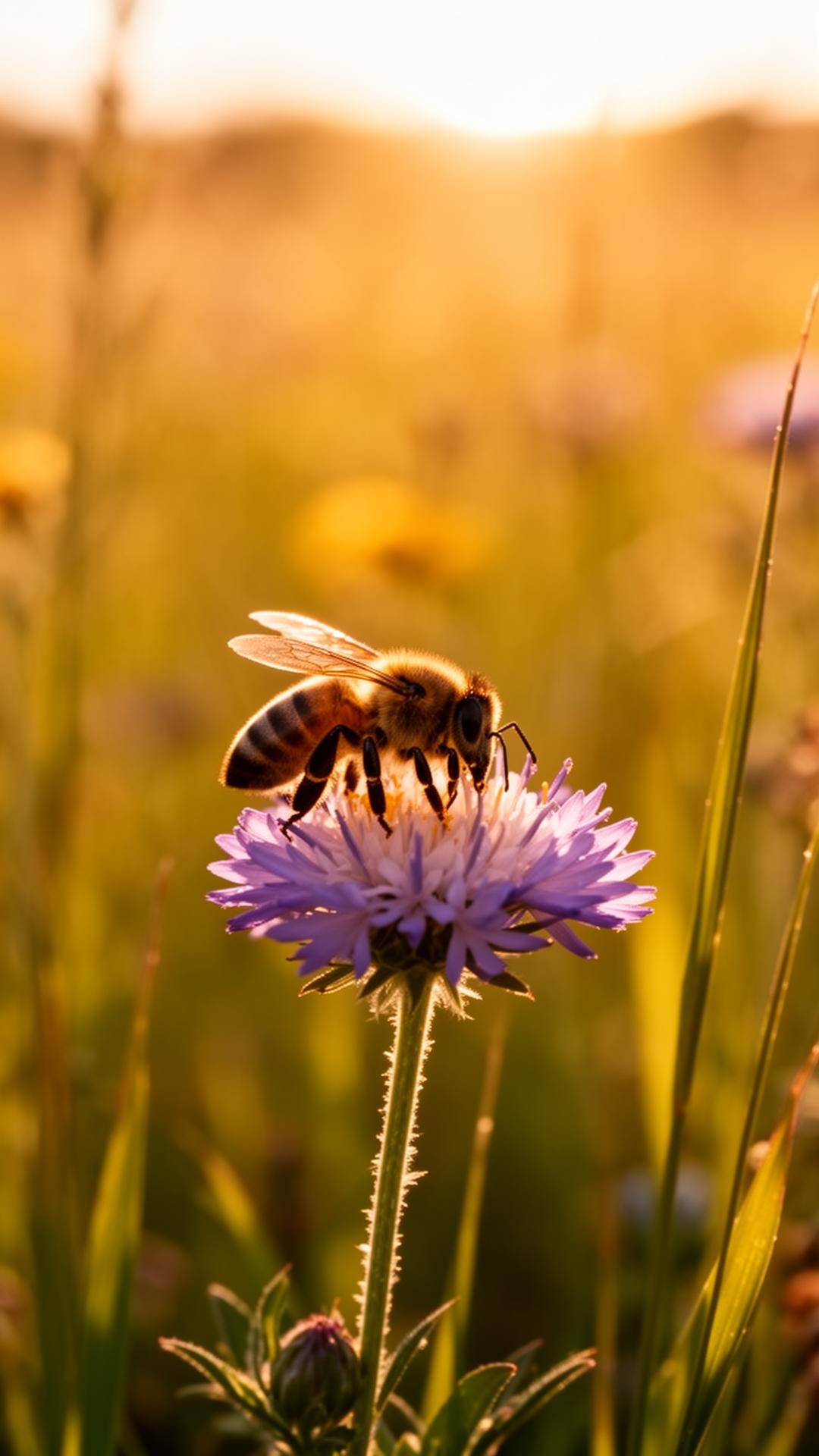 Honeybee on a wildflower
